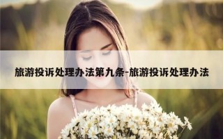 旅游投诉处理办法第九条-旅游投诉处理办法
