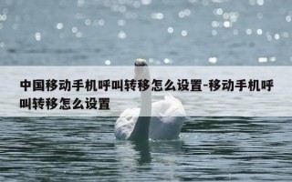 中国移动手机呼叫转移怎么设置-移动手机呼叫转移怎么设置