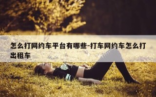 怎么打网约车平台有哪些-打车网约车怎么打出租车