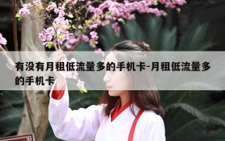有没有月租低流量多的手机卡-月租低流量多的手机卡