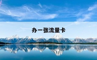 办一张流量卡-流量卡办理