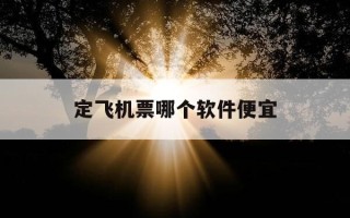 定飞机票哪个软件便宜-订机票哪个软件好