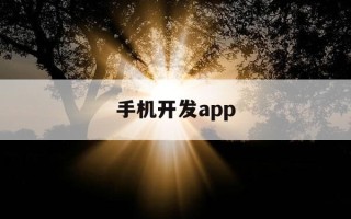 手机开发app-手机开发app最简单方法