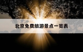 北京免费旅游景点一览表-北京免费旅游景点一览表不用预约