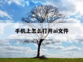手机上怎么打开ai文件-手机的ai功能在哪里