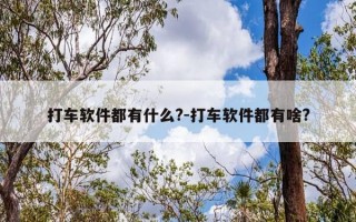 打车软件都有什么?-打车软件都有啥?