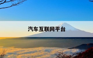 汽车互联网平台-汽车互联网服务平台