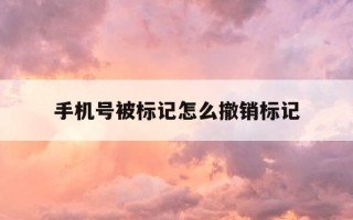 手机号被标记怎么撤销标记-手机号被标记怎么撤销标记360