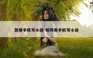 想用手机写小说-如何用手机写小说