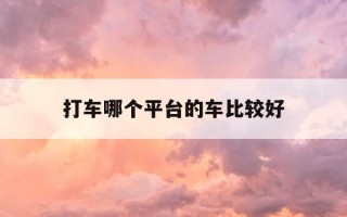 打车哪个平台的车比较好-打车哪个平台比较好呢