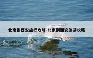 北京到西安旅行攻略-北京到西安旅游攻略