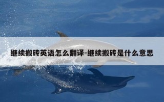 继续搬砖英语怎么翻译-继续搬砖是什么意思