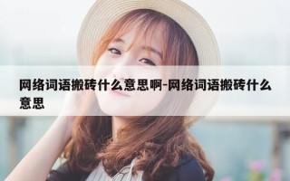 网络词语搬砖什么意思啊-网络词语搬砖什么意思