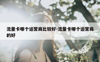 流量卡哪个运营商比较好-流量卡哪个运营商的好