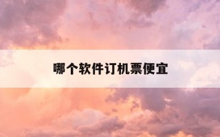 哪个软件订机票便宜-啥软件订机票便宜