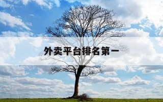 外卖平台排名第一-外卖平台前十