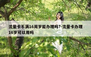 流量卡不满16周岁能办理吗?-流量卡办理16岁可以用吗
