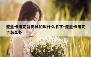 流量卡用完就扔掉的叫什么名字-流量卡用完了怎么办