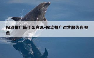 投放推广是什么意思-投流推广运营服务有哪些