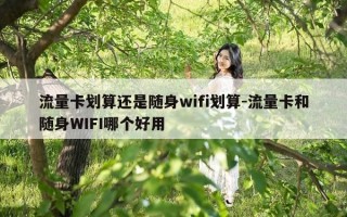 流量卡划算还是随身wifi划算-流量卡和随身WIFI哪个好用