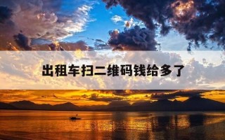 出租车扫二维码钱给多了-出租车扫了码支付失败 车走了