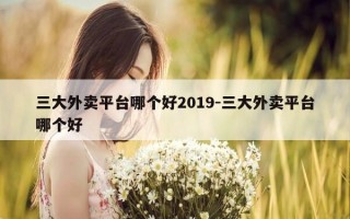三大外卖平台哪个好2019-三大外卖平台哪个好