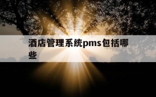酒店管理系统pms包括哪些-pms在酒店中的作用