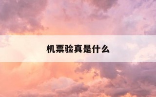 机票验真是什么-机票验真时间限制