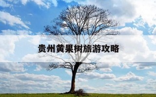 贵州黄果树旅游攻略-贵州黄果树自由行攻略