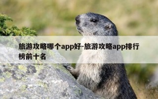 旅游攻略哪个app好-旅游攻略app排行榜前十名