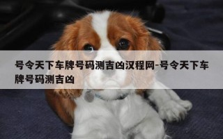 号令天下车牌号码测吉凶汉程网-号令天下车牌号码测吉凶