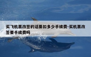 买飞机票改签的话要扣多少手续费-买机票改签要手续费吗