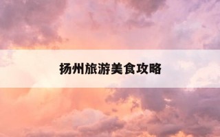 扬州旅游美食攻略-扬州美食景点