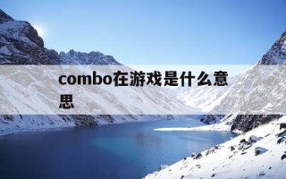 combo在游戏是什么意思-combo游戏术语