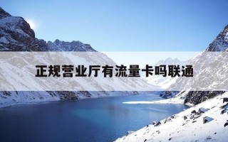 正规营业厅有流量卡吗联通-营业厅有大流量卡吗