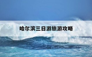 哈尔滨三日游旅游攻略-哈尔滨游玩攻略三日游详细