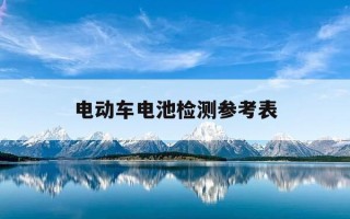电动车电池检测参考表-电动车电池测试怎么看