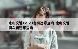 唐山交管12123官网违章查询-唐山交管网车辆违章查询