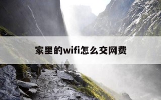 家里的wifi怎么交网费-家里的wifi怎么交网费就是话费么