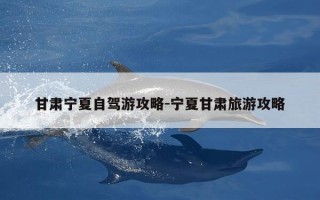 甘肃宁夏自驾游攻略-宁夏甘肃旅游攻略