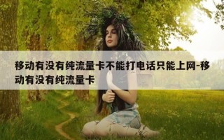 移动有没有纯流量卡不能打电话只能上网-移动有没有纯流量卡