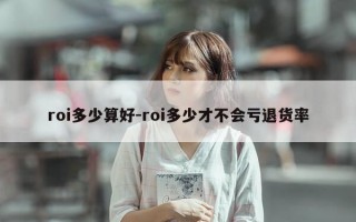 roi多少算好-roi多少才不会亏退货率