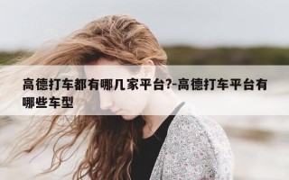 高德打车都有哪几家平台?-高德打车平台有哪些车型