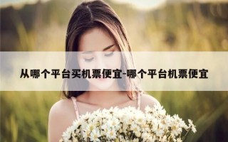 从哪个平台买机票便宜-哪个平台机票便宜