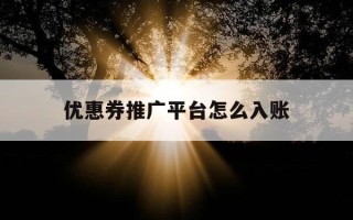 优惠券推广平台怎么入账-优惠券推广平台有哪些