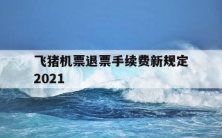 飞猪机票退票手续费新规定2021-飞猪机票退票流程