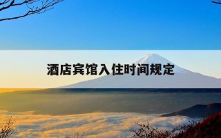 酒店宾馆入住时间规定-酒店入住时间一般是多久
