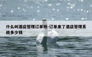 什么叫酒店管理订单班-订单来了酒店管理系统多少钱