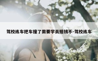驾校练车把车撞了需要学员赔钱不-驾校练车