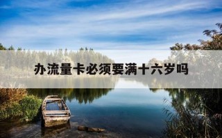 办流量卡必须要满十六岁吗-办纯流量卡要多少岁